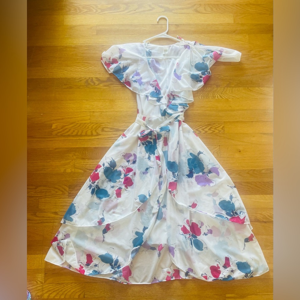 80s Floral Vintage Disco Dress